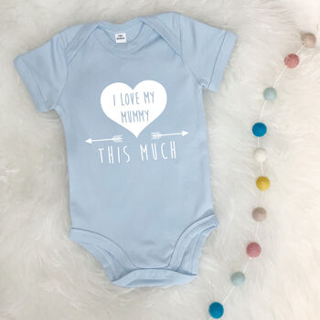 I Love You This Much Personalised Babygrow, 2 of 10