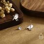 Cute Chickadee Bird Stud Earrings In Sterling Silver, thumbnail 2 of 11