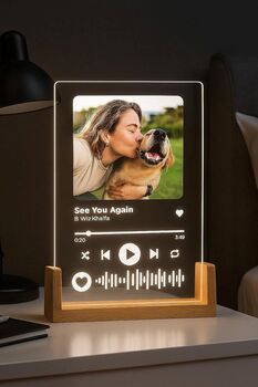 Personalised A5 Acrylic Music Song Plaque With Photo Powered By Usb, 7 of 10