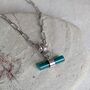 The T Bar Green Onyx Necklace, Silver, thumbnail 5 of 8