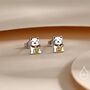 Sterling Silver Japanese Maneki Neko Cat Stud Earrings, thumbnail 6 of 10