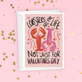 Lobsters Are For Life Illustrated Valentine's Day Card, 2 of 3