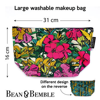 Cosmetic And Makeup Bag Gift Set Tropical Floral, 2 of 12