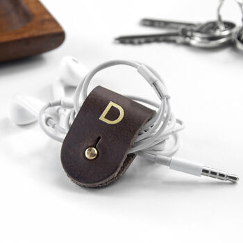 Monogrammed Leather Earphones Clip, 4 of 12