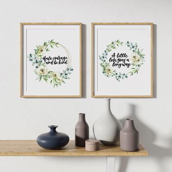 Have Courage And Be Kind Wreath Print, 5 of 5