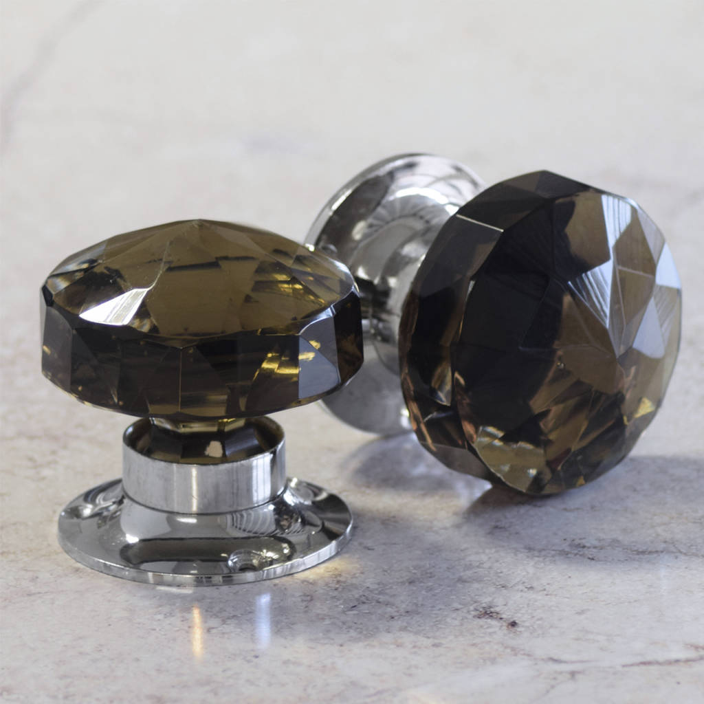 Dark Glass Internal Turning Mortice Door Knobs By Pushka Home