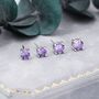 Amethyst Purple Cz Stud Earrings, thumbnail 6 of 11