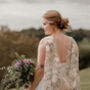 'Dahlia' Grecian Floral Embroidered Wedding Cape/Veil, thumbnail 1 of 8