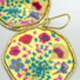 Large Gold Earrings With Colourful Flowers, thumbnail 2 of 10