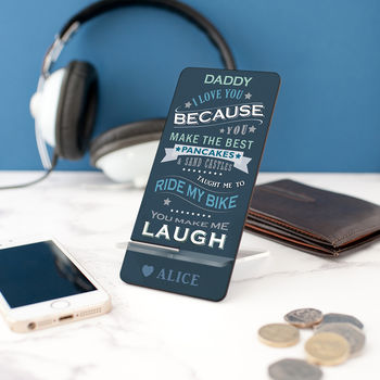 Personalised 'Message To Dad' Mobile Phone Stand, 3 of 7