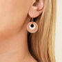 Cream And Terracotta Stripey Circular Earrings, thumbnail 4 of 6