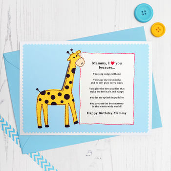 'Giraffe Love You Because' Personalised Birthday Card, 2 of 3