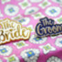 The Bride And The Groom Wedding Enamel Lapel Pin Set, thumbnail 11 of 12