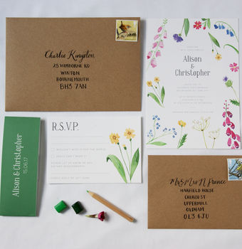 Wild Flower Meadow Wedding Save The Date, 3 of 3