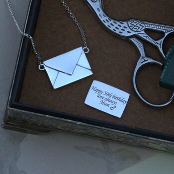 Personalised Envelope And Letter Silver Necklace, 3 of 11