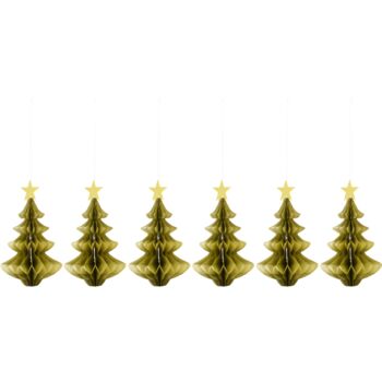 Set Of Three Hanging Paper Christmas Trees, 5 of 6