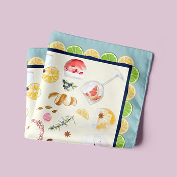 Gin Cocktail Silk Scarf | Gift For Gin Lovers, 2 of 4