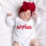 Valentines Heart Embroidered Personalised Romper, thumbnail 1 of 11