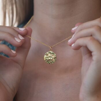 Engraved Gold Plated Leo Zodiac Necklace, 2 of 6