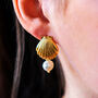 Shell And Pearl Earrings, thumbnail 1 of 6