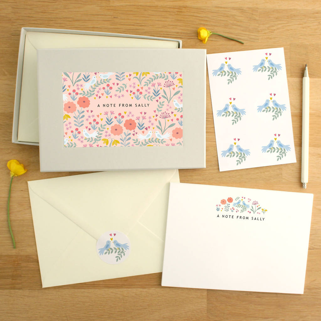 Personalised Dove Pattern Writing Set, 1 of 6