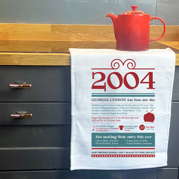 Personalised 21st Birthday Gift Microfibre Tea Towel, 8 of 9