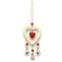 Love Heart Hanging Chime Decoration | Brass And Glass Beads, thumbnail 1 of 2