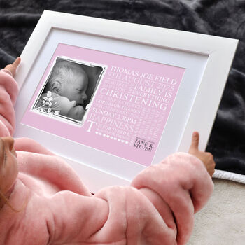 Personalised Baby Christening Art Gift, 7 of 11