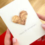 Personalised 5th Wood Anniversary Origami Heart Card, thumbnail 1 of 5