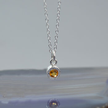 Citrine November Birthstone Sterling Silver Stud Earrings, 6 of 11