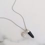 The En Pointe Duo Black Tourmaline Necklace, Silver, thumbnail 5 of 9