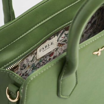 Green Garden Floral Structured Tote Bag Medium, 8 of 8