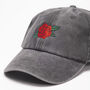 Embroidered Baseball Cap With Rose Design, thumbnail 6 of 10