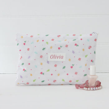 Oilcloth Wipe Clean Personalised Make Up Bag, 3 of 9