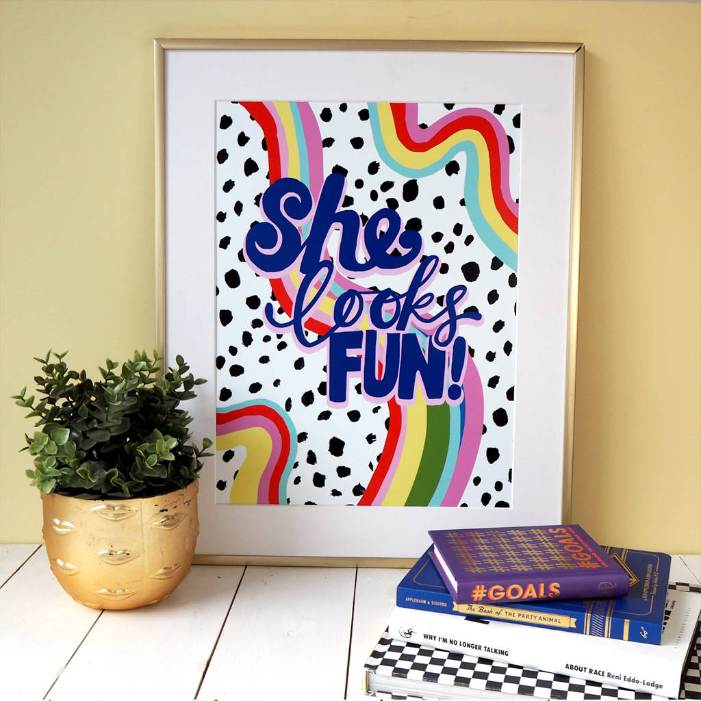 She Looks Fun Typography Print By Eleanor Bowmer 