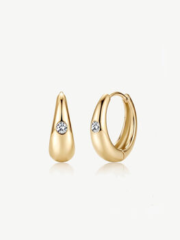 Gold Or Silver Moissanite Small Hoop Earrings, 3 of 6