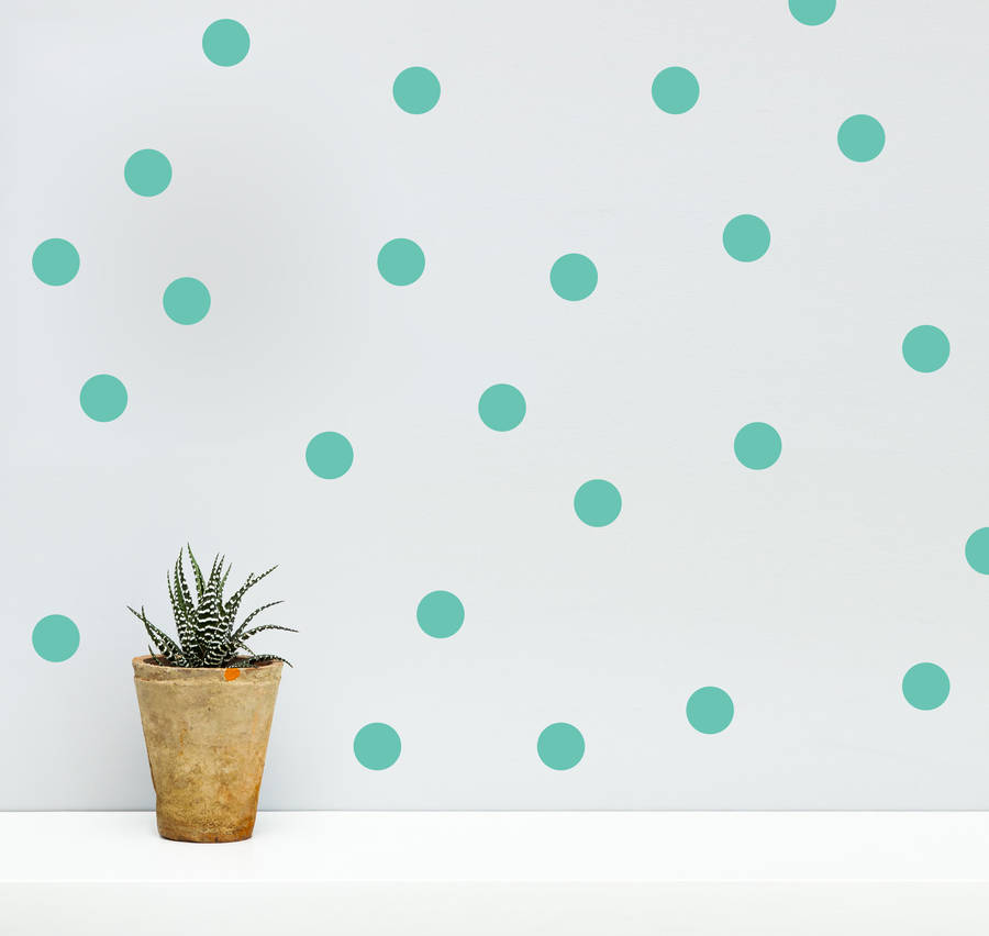 Coloured Polka Dots Wall Sticker Set, 1 of 4