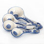 Set Of Four Blue Floral Measuring Spoons, thumbnail 1 of 3