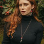 Red Mushroom And Raw Quartz Pendant Necklace, thumbnail 3 of 6