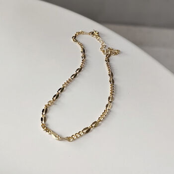 Delicate 18 K Bohemian Gold Plated Chain Anklet, 6 of 10