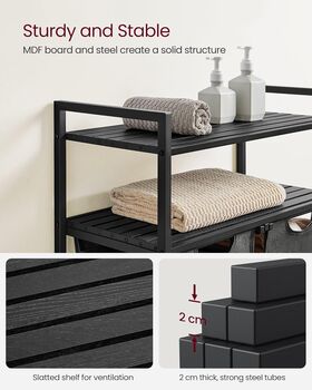 Laundry Hamper With Pull Out Bag And Shelves, 4 of 8