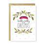 Christmas Card Holly Jolly. Single Card Or Pack Of Six, thumbnail 2 of 2