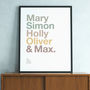 Personalised Typographic Family Names Print, thumbnail 4 of 10