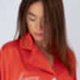 Personalised Women's Luxury Red Christmas Silky Satin Pyjamas, thumbnail 5 of 10