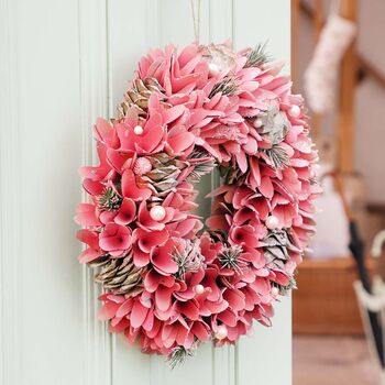 Pink Everlasting Spring Door Wreath, 3 of 5