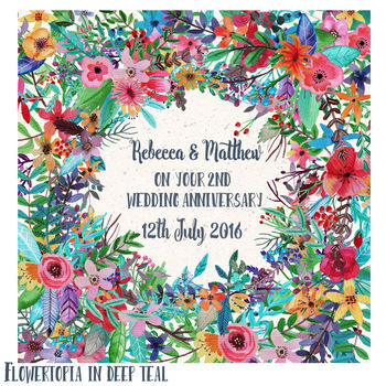 Personalised Cotton Wedding Anniversary Canvas Print, 3 of 7