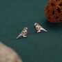 Sterling Silver Chaffinch Bird Stud Earrings, thumbnail 3 of 11