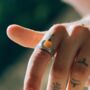 Mens Ring Orange Quartz Silver Gemstone Ring For Men, thumbnail 5 of 11