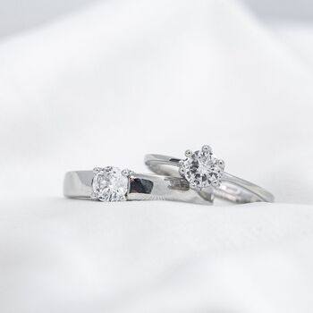 Adjustable Couple Promise Ring Set With Zircon, 3 of 5