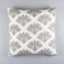 Andaman All Over Palm Print Floor Cushion Cover In Grey, thumbnail 2 of 6